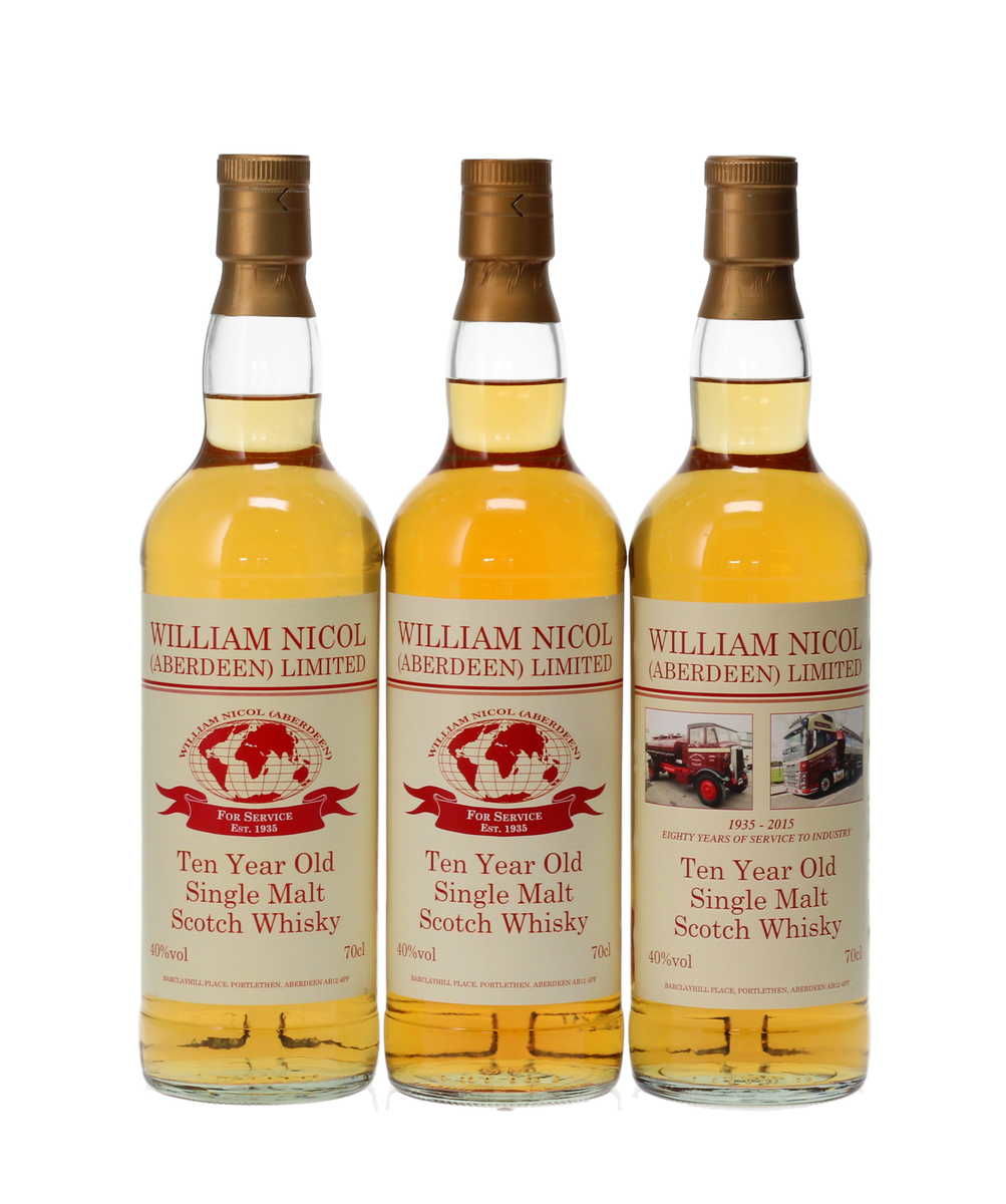 WILLIAM NICOL 10 YEAR OLD SINGLE MALT WHISKY