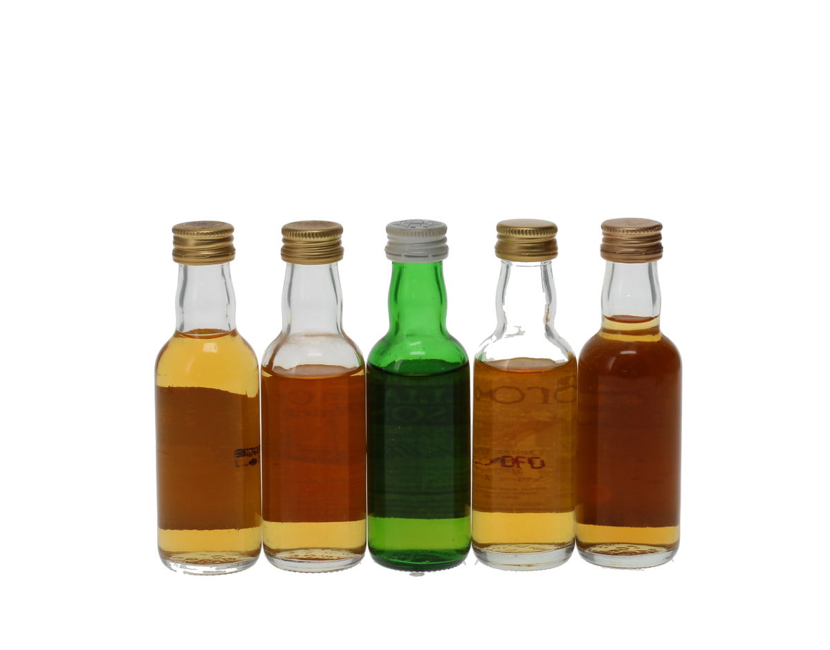 5 X WHISKY MINIATURES 