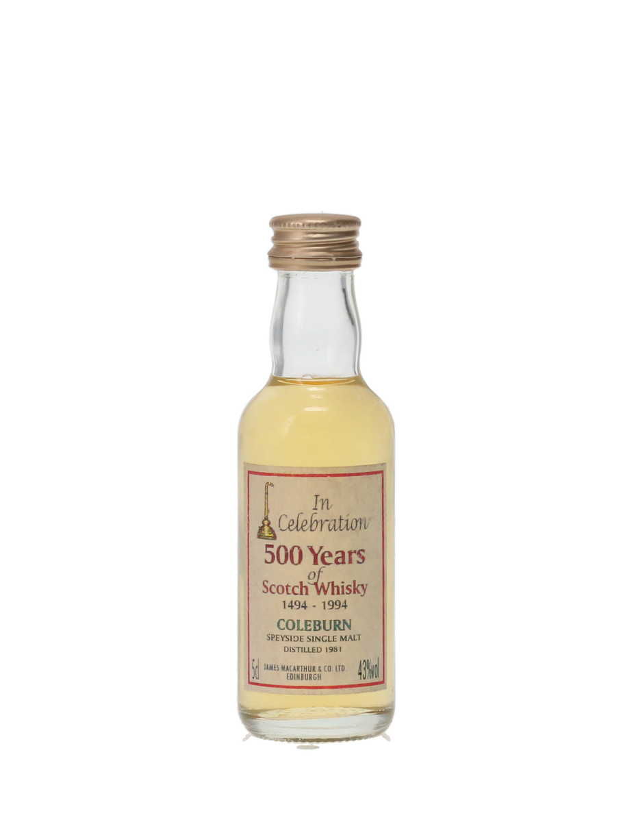 COLEBURN 1981 JAMES MACARTHUR'S IN CELEBRATION OF 500 YEARS OF WHISKY MINIATURE