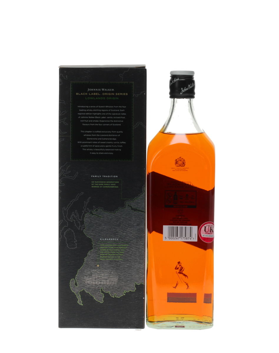 JOHNNIE WALKER BLACK LABEL LOWLAND ORIGIN 12 YEAR OLD 
