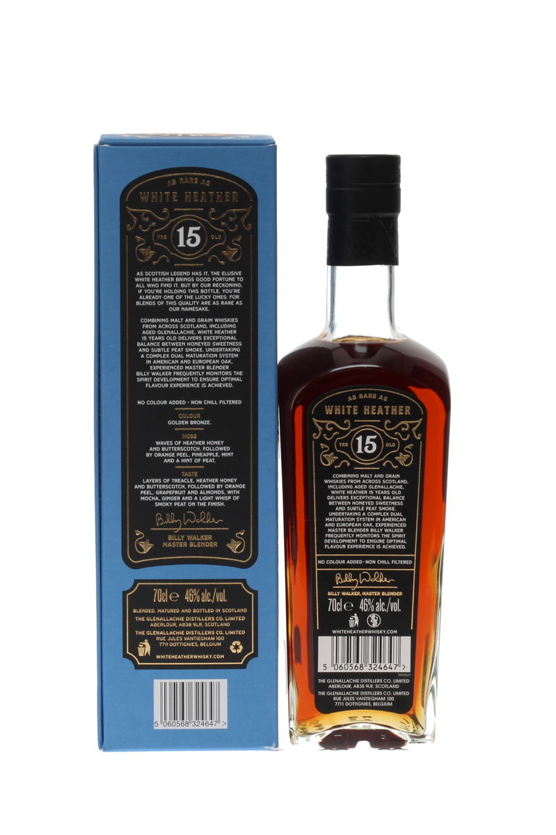 WHITE HEATHER 15 YEAR OLD BLENDED SCOTCH WHISKY