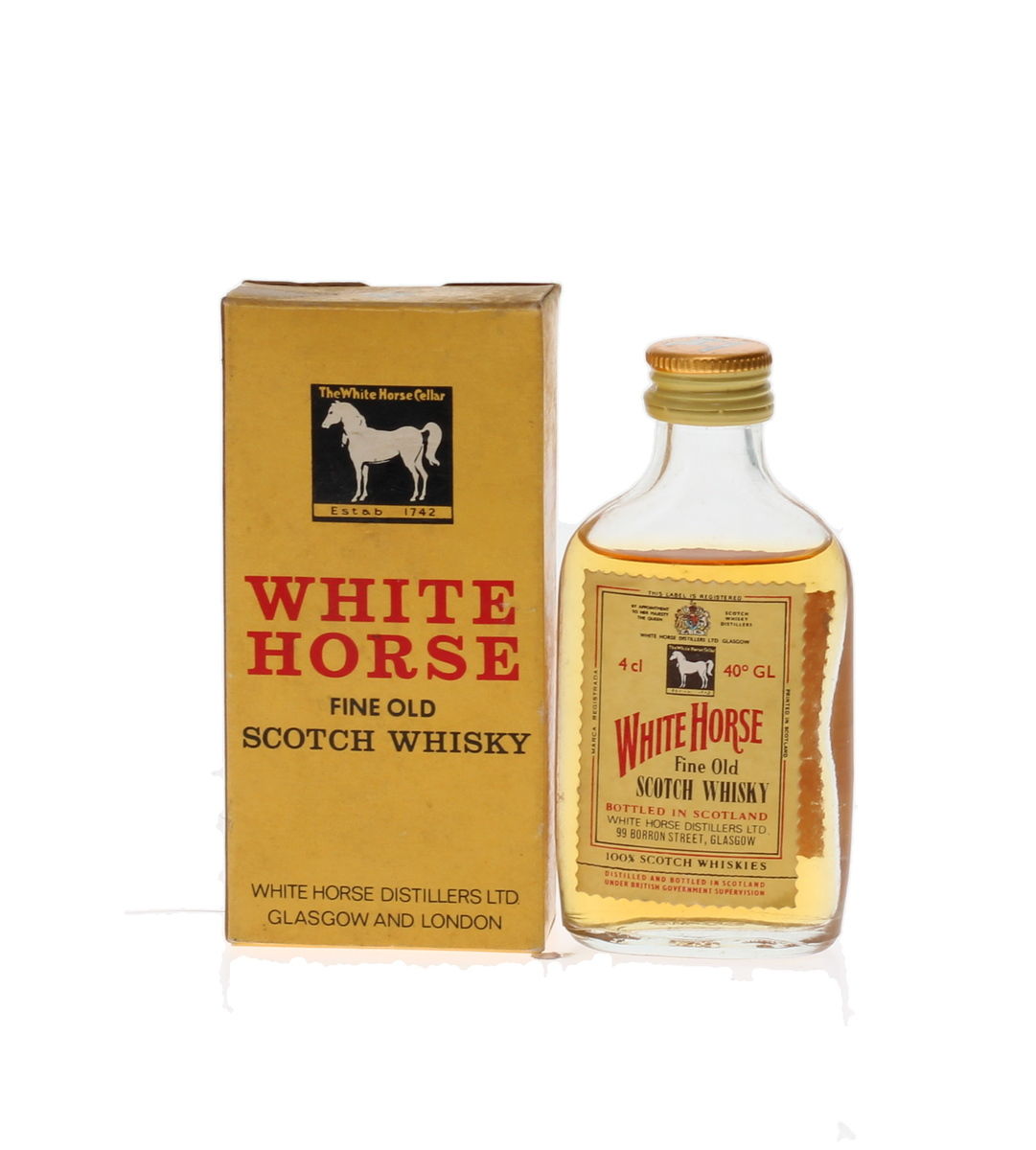 WHITE HORSE SCOTCH WHISKY MINIATURE 4cl