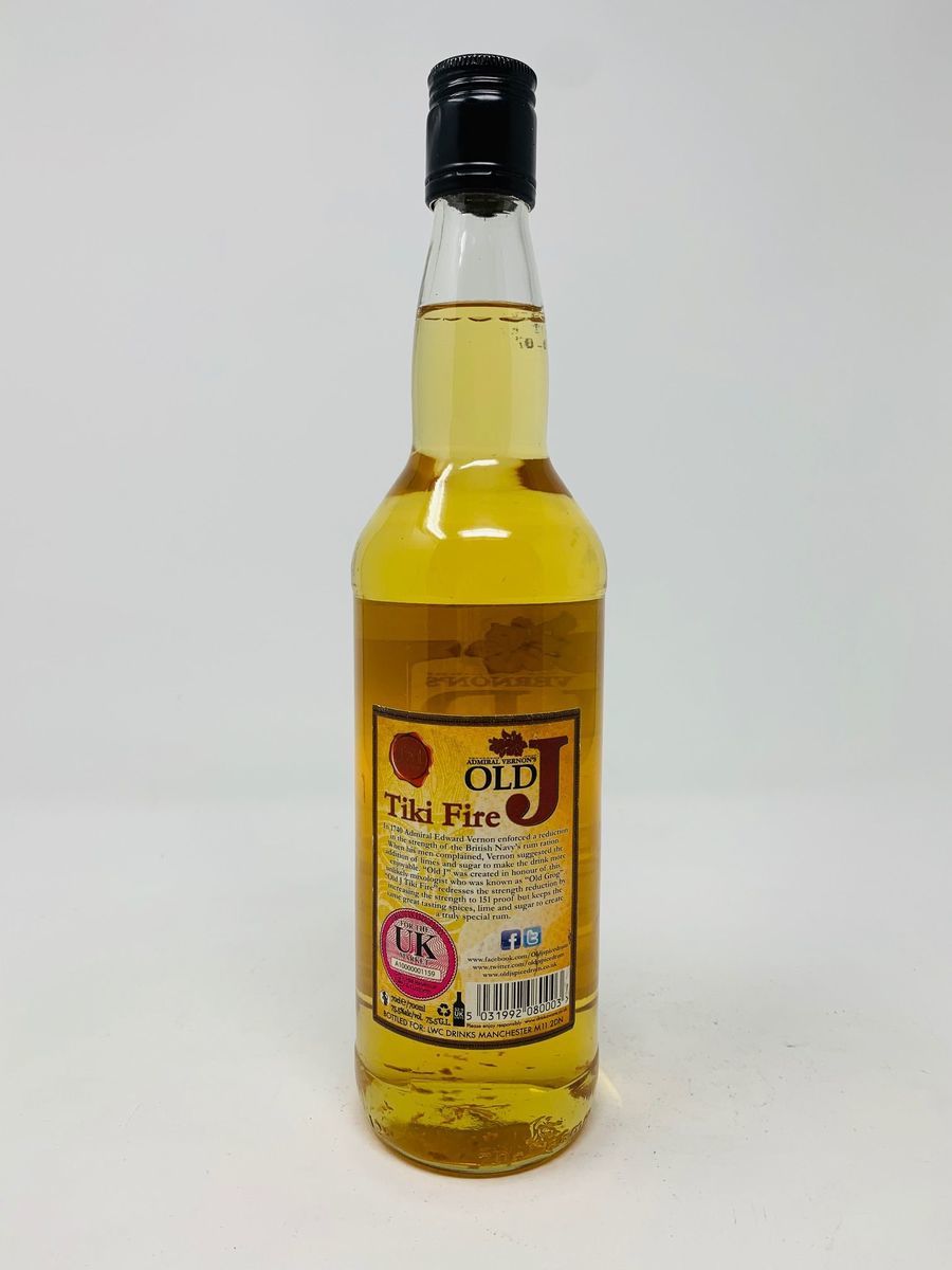 ADMIRAL VERNONS OLD J TIKI FIRE SPICED RUM 151 PROOF LIMITED EDITION