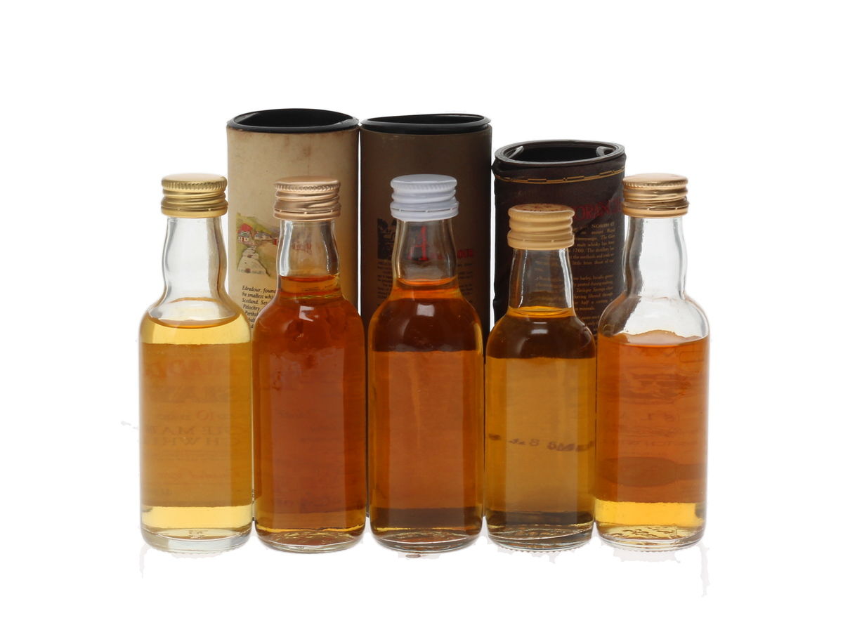 5 X WHISKY MINIATURES 