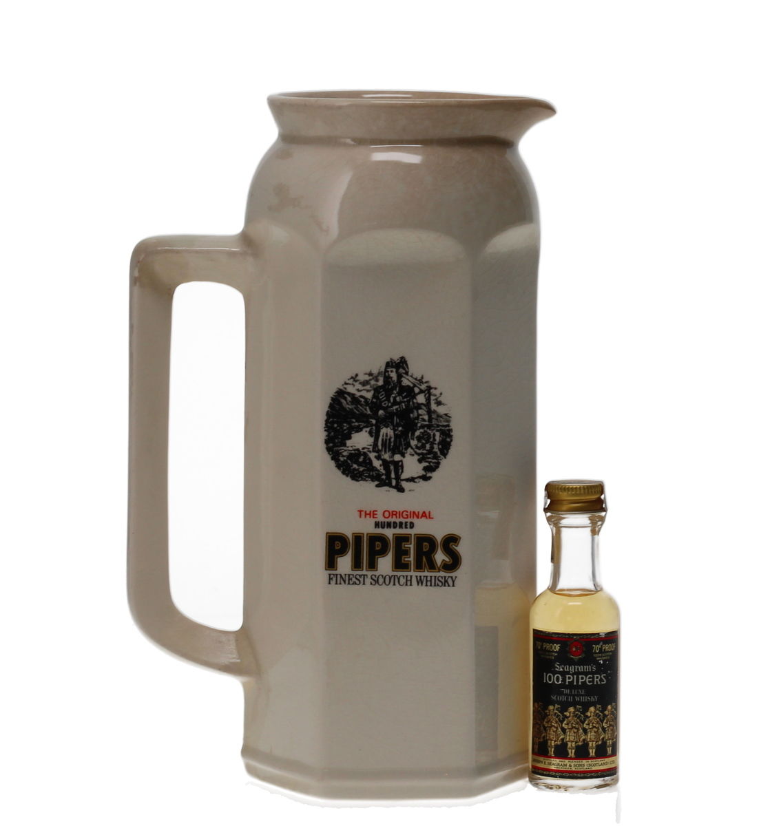 PIPERS SCOTCH WHISKY MINIATURE & JUG