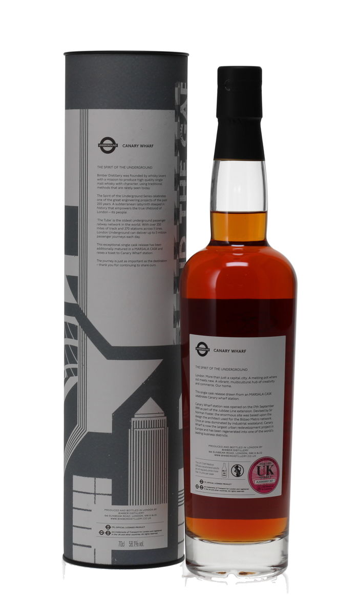 BIMBER - THE SPIRIT OF THE UNDERGROUND - CASK #298/9 CANARY WHARF