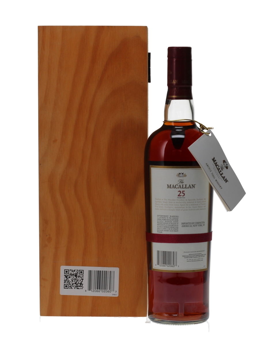 MACALLAN 25 YEAR OLD PRE 2018 US IMPORT