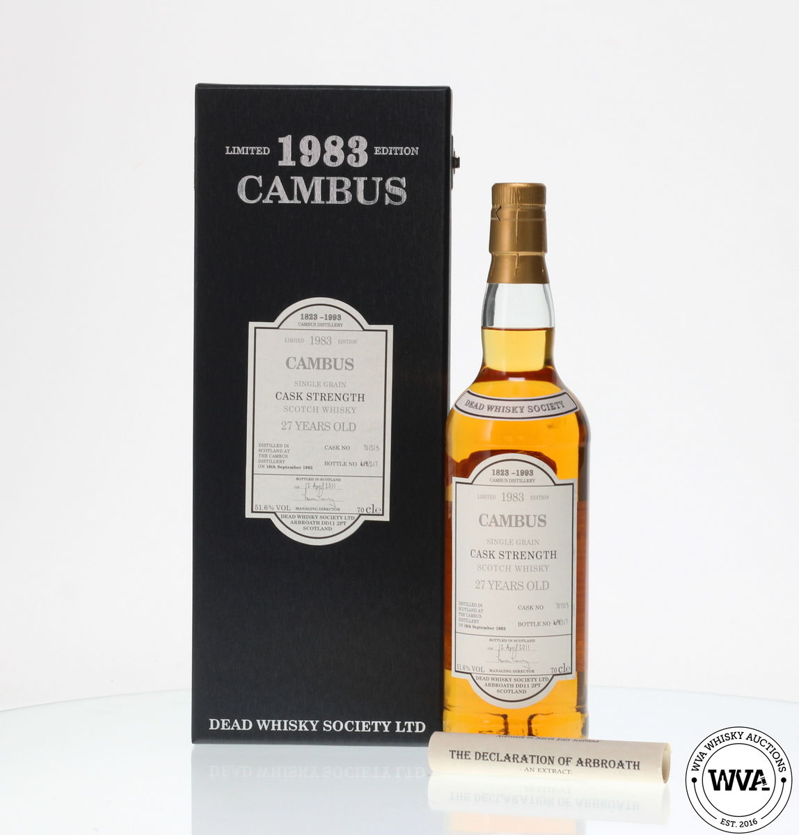 CAMBUS 27 YEAR OLD DEAD WHISKY SOCIETY