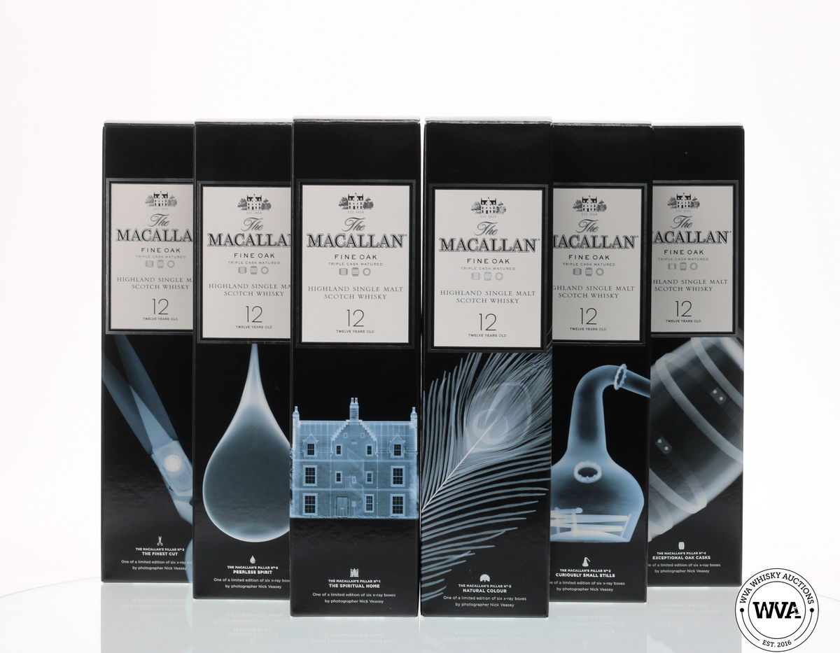 MACALLAN 12 YEAR OLD FINE OAK - NICK VEASEY PILLARS SET