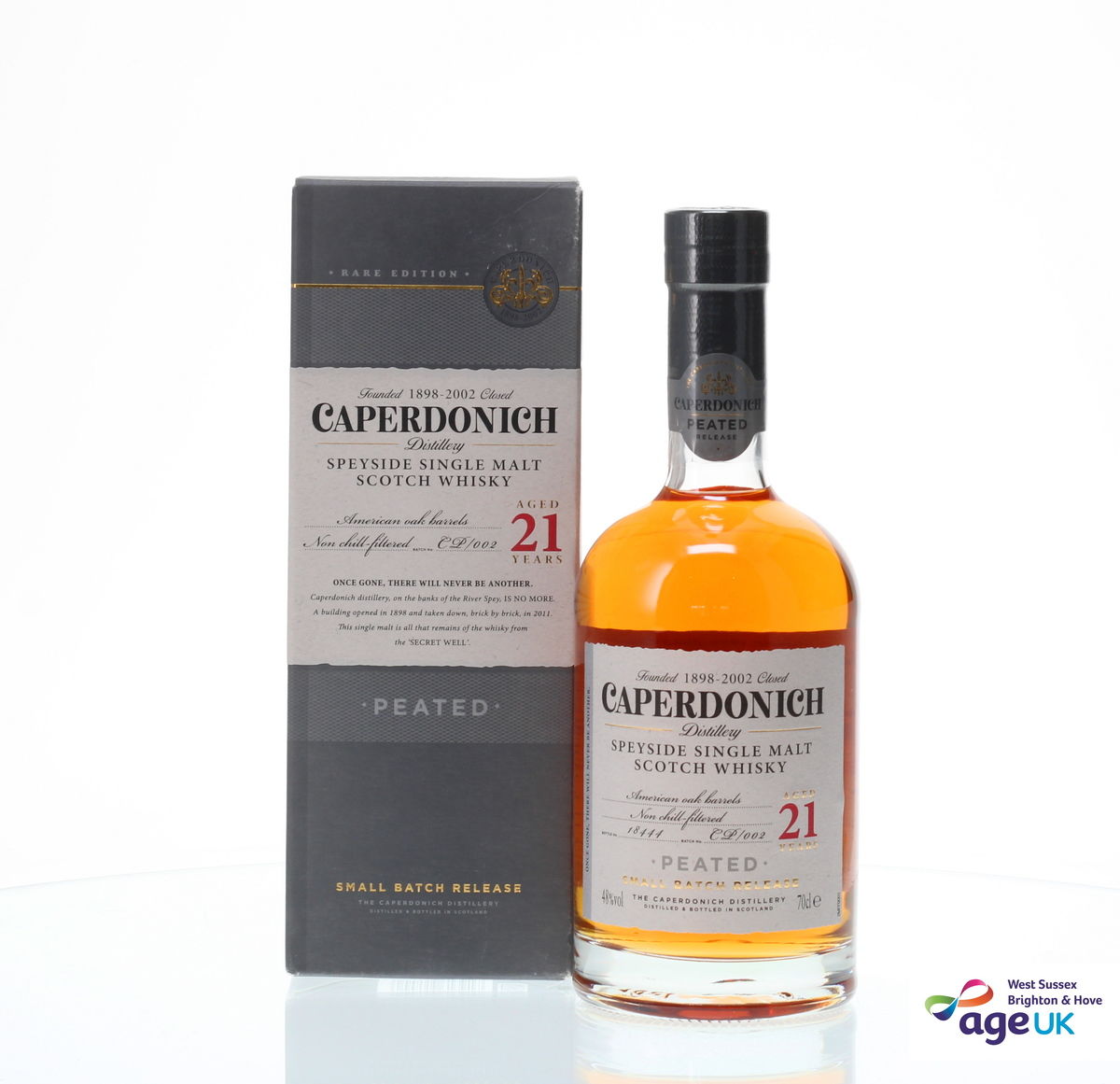 CAPERDONICH 21 YEAR OLD PEATED - AGE UK CHARITY BOTTLE