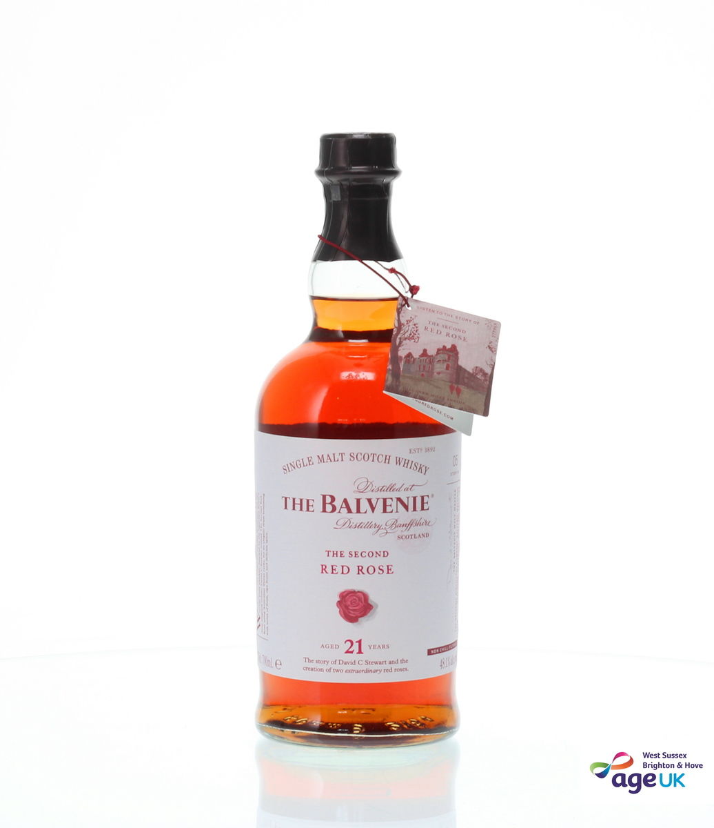 BALVENIE 21 YEAR OLD THE SECOND RED ROSE - AGE UK CHARITY BOTTLE