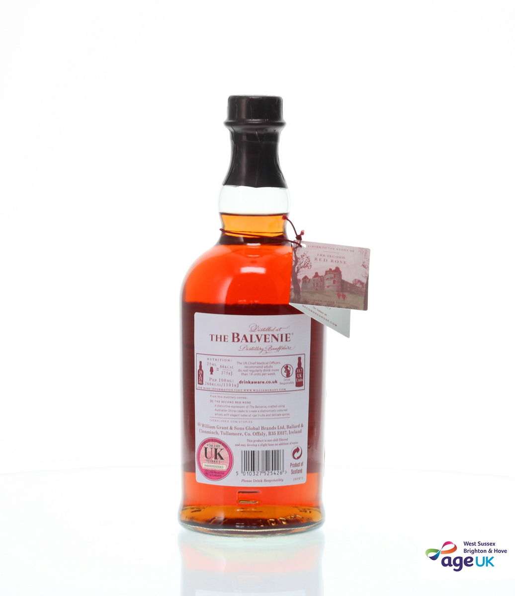BALVENIE 21 YEAR OLD THE SECOND RED ROSE - AGE UK CHARITY BOTTLE