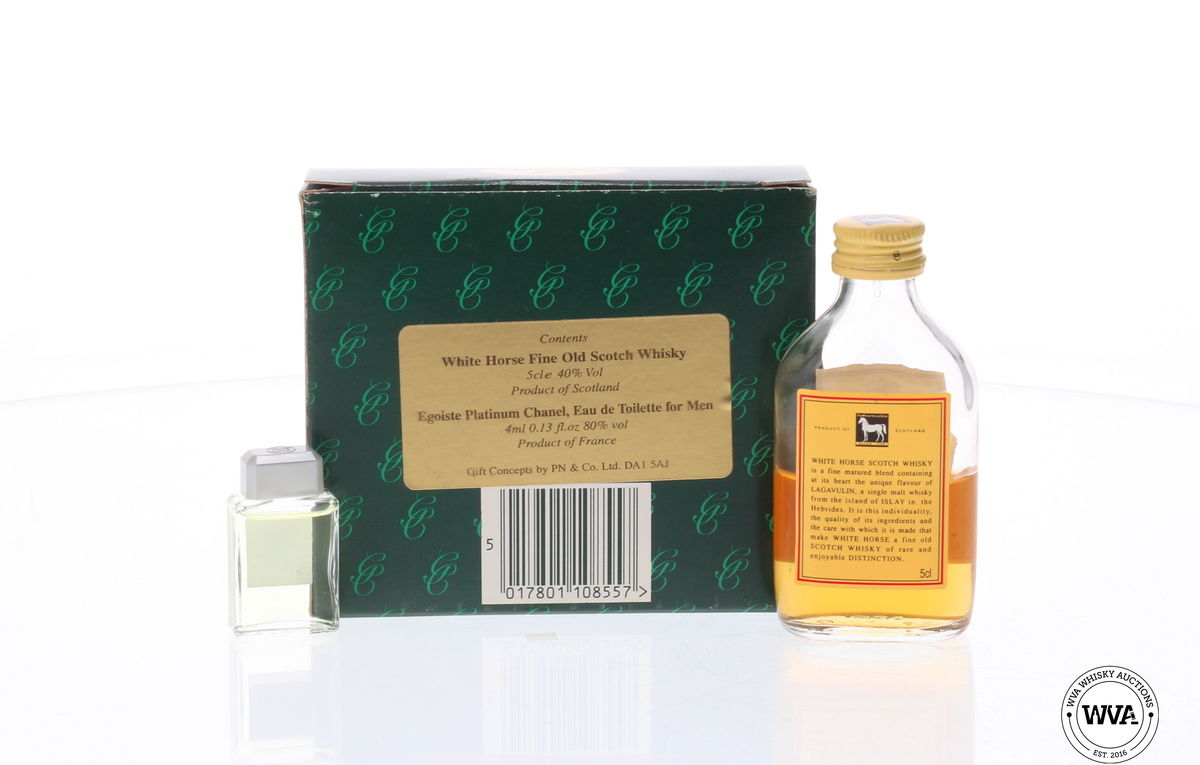 WHITE HORSE SCOTCH WHISKY MINIATURE & CHANEL PARIS - EGOISTE PLATINUM EAU DE TOILETTE POUR HOMME