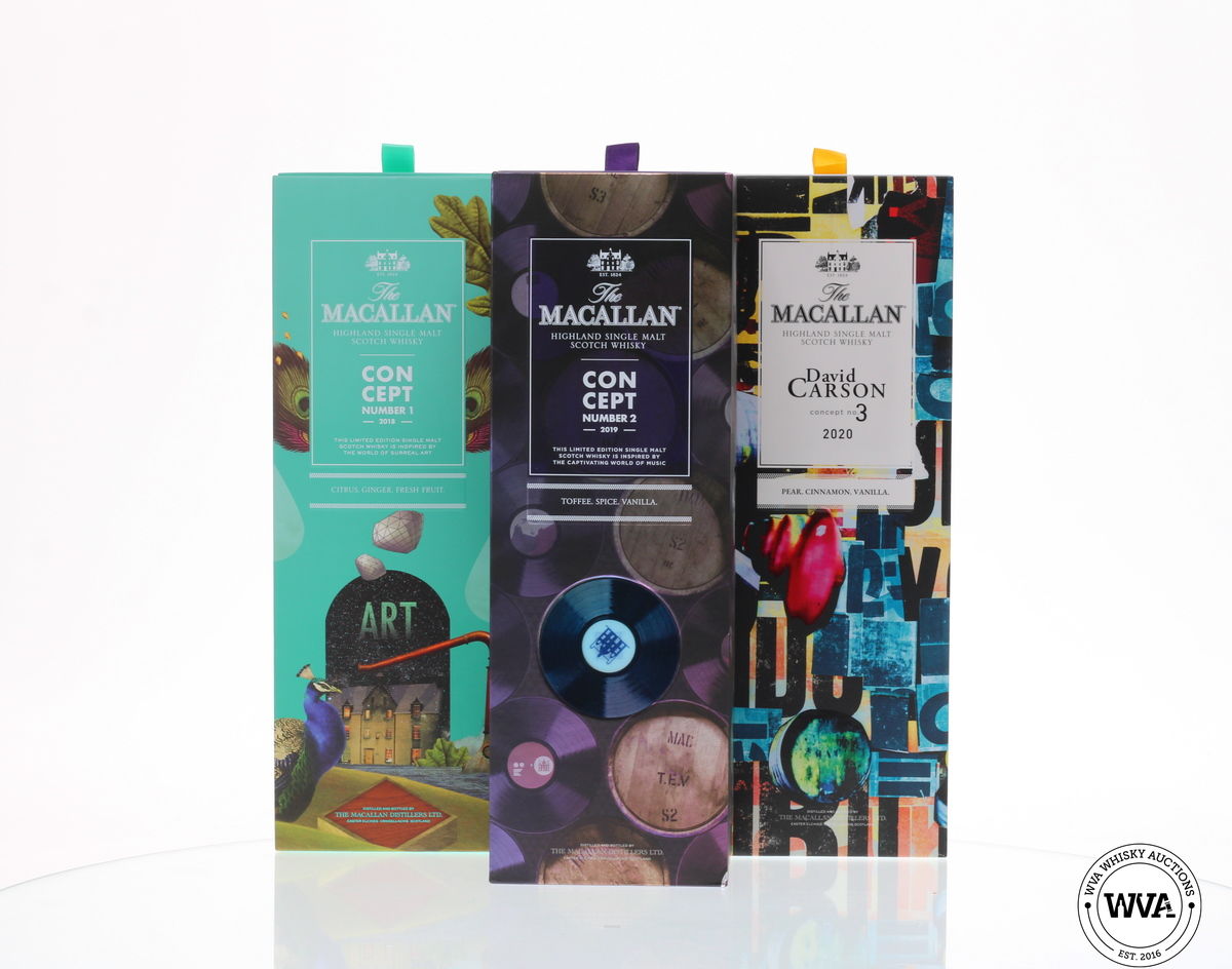 MACALLAN CONCEPT SERIES 1,2 & 3 WITH POSTER