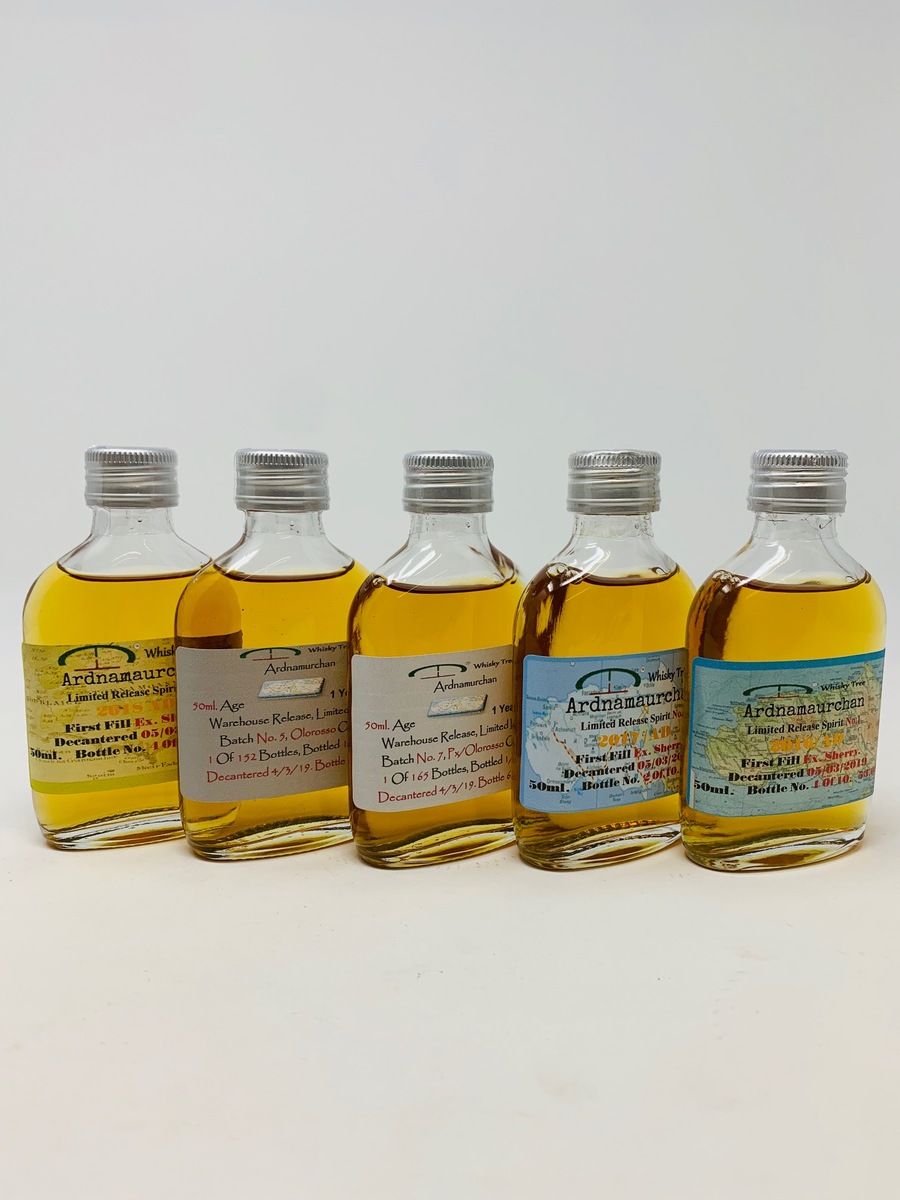 5 x WHISKY TREE ARDNAMURCHAN SAMPLE SET 