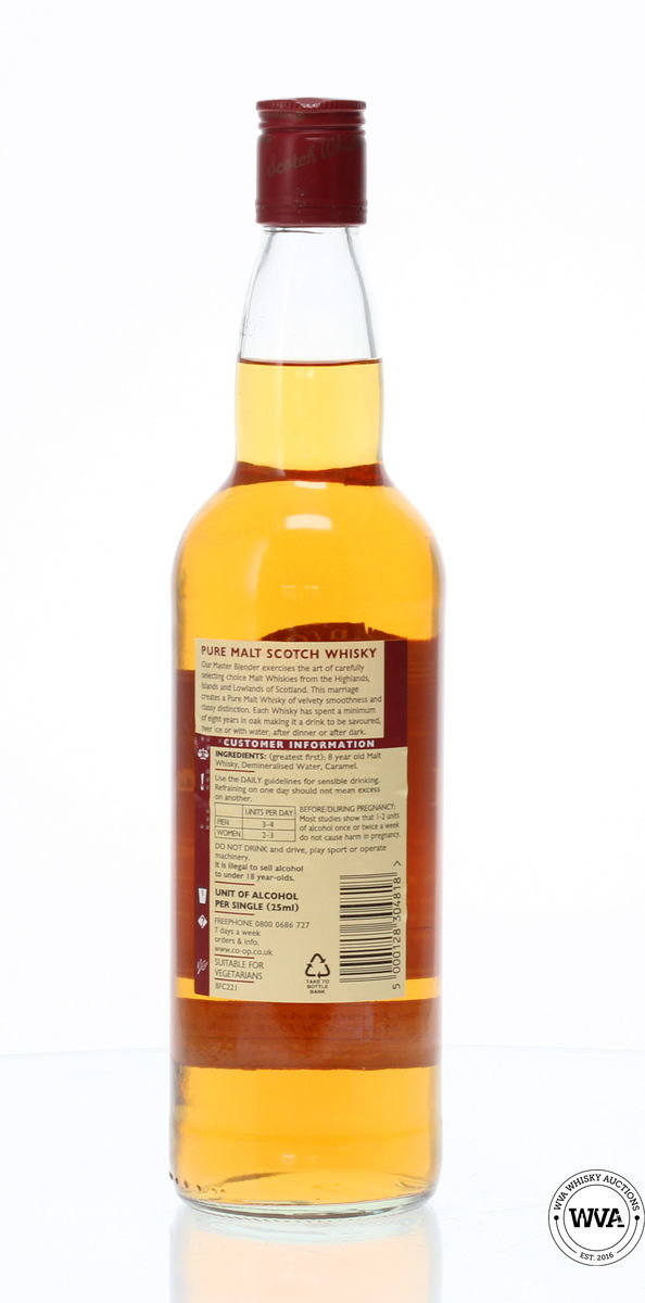 PURE MALT 8 YEAR OLD SCOTCH WHISKY FOR COOP