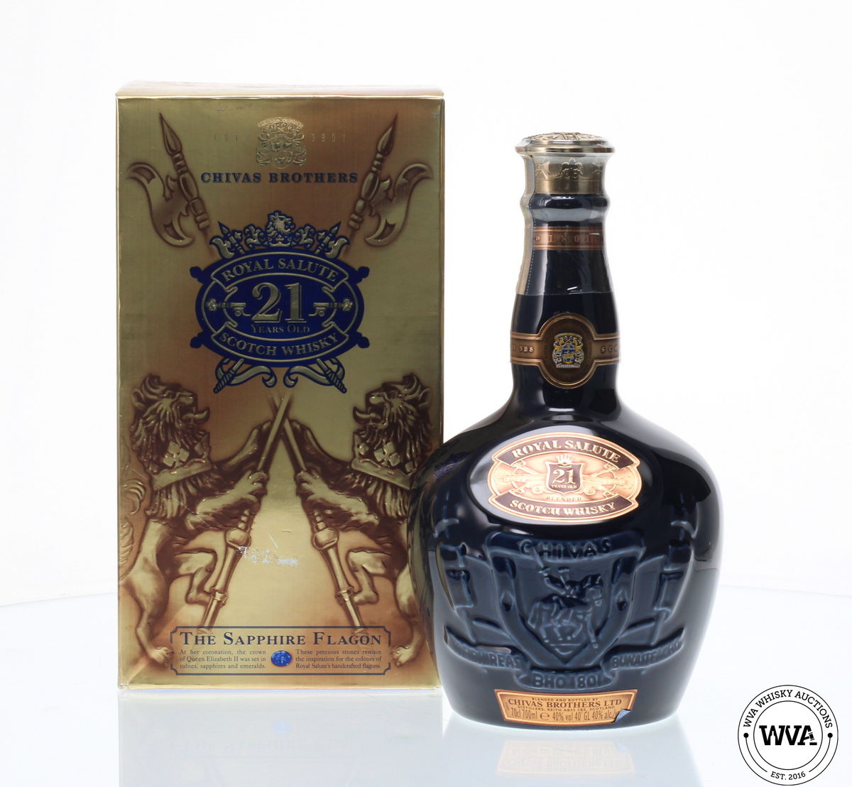 CHIVAS ROYAL SALUTE 21 YEAR OLD SAPPHIRE FLAGON