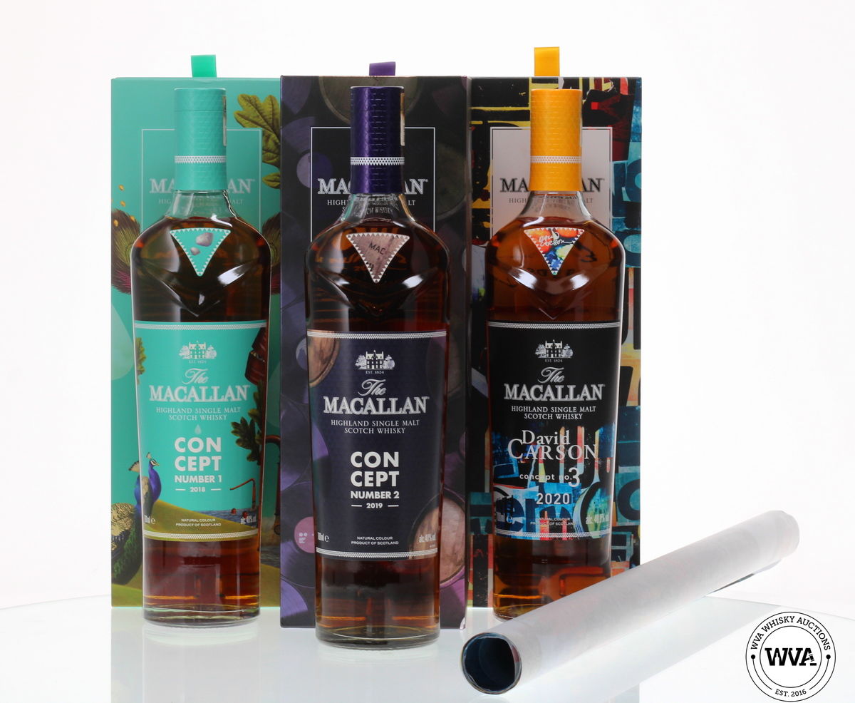 MACALLAN CONCEPT SERIES 1,2 & 3 WITH POSTER