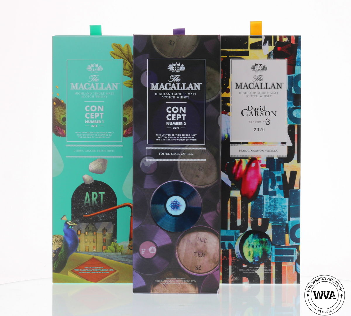 MACALLAN CONCEPT SERIES 1,2 & 3 WITH POSTER