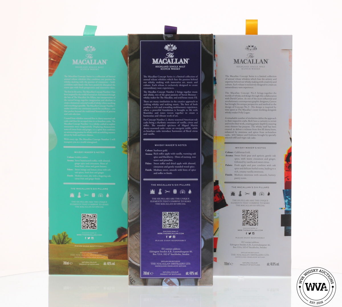 MACALLAN CONCEPT SERIES 1,2 & 3 WITH POSTER