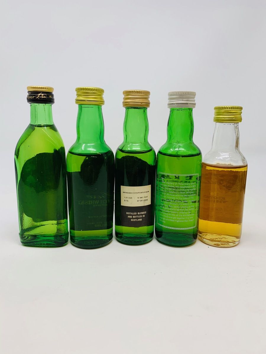 5 X ASSTD WHISKY MINIATURES 