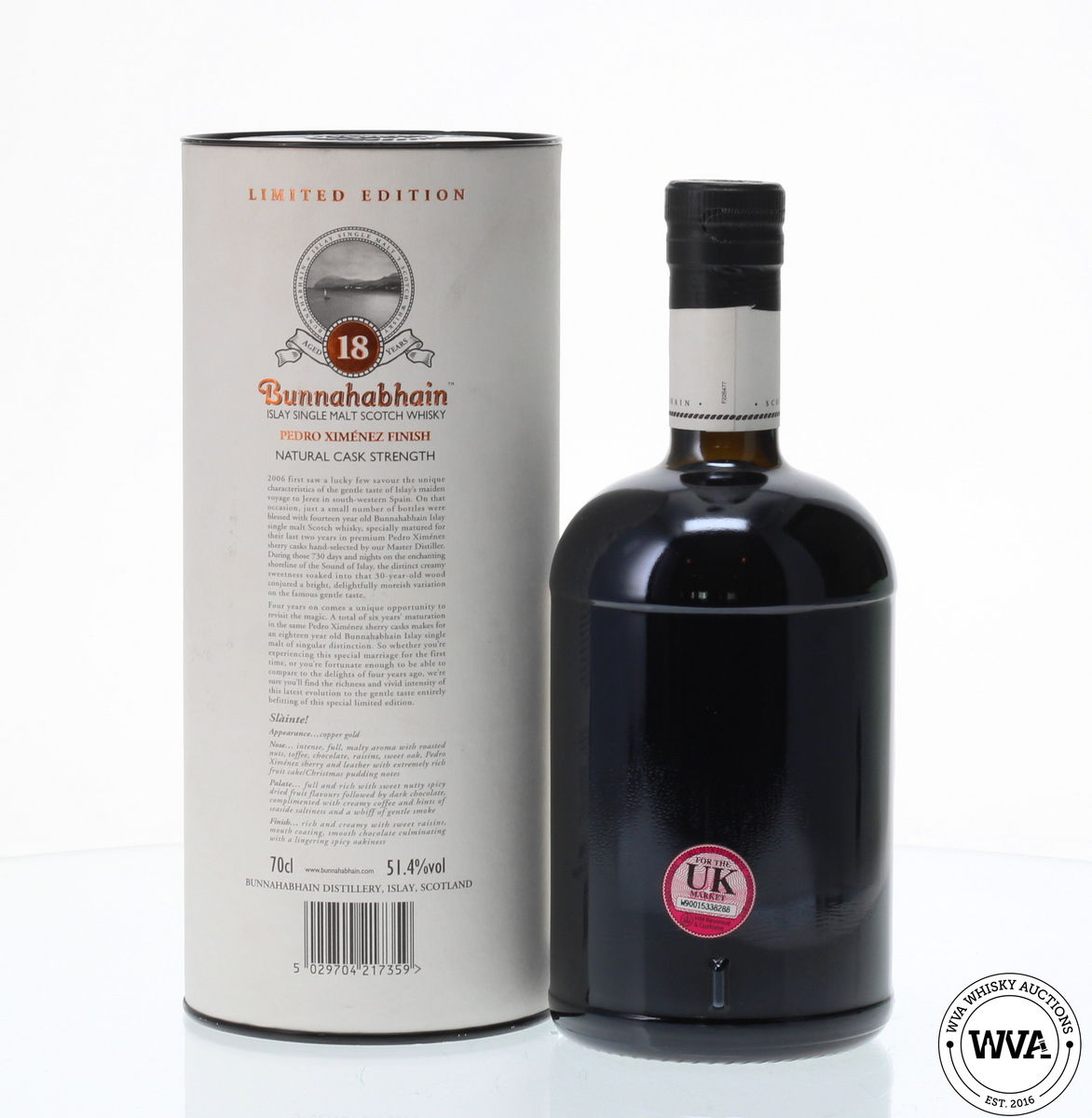 BUNNAHABHAIN 18 YEAR OLD PEDRO XIMENEZ FINISH