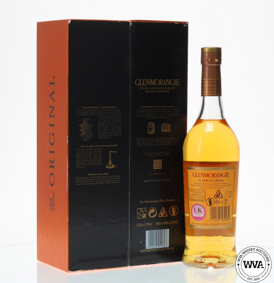 GLENMORANGIE ORIGINAL 10 YEAR OLD WITH GLASSES