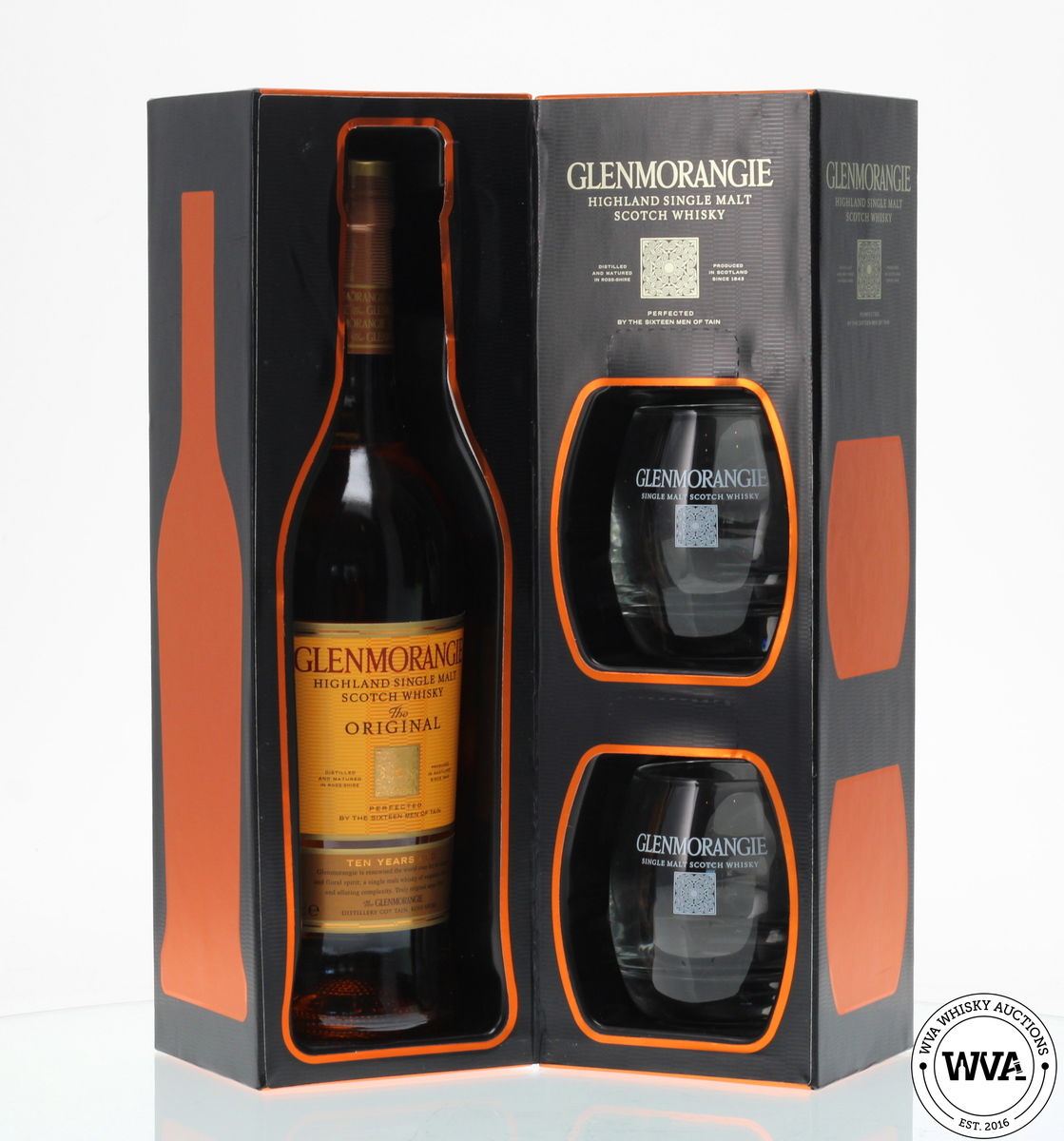 GLENMORANGIE ORIGINAL 10 YEAR OLD WITH GLASSES