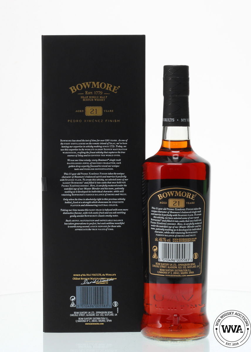 BOWMORE 21 YEAR OLD PEDRO XIMENEZ FINISH