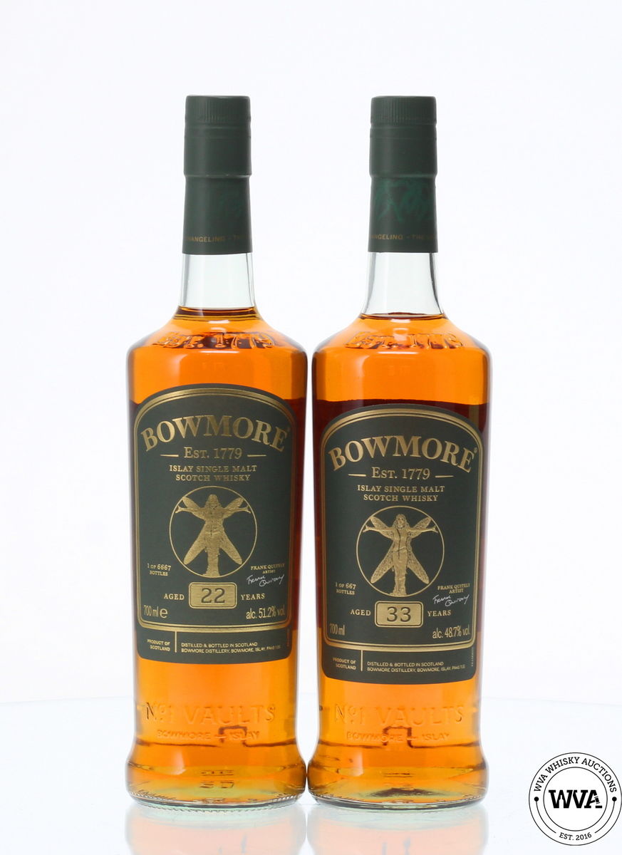 BOWMORE 22 & 33 YEAR OLD "THE CHANGELING" (2 x 70cl)
