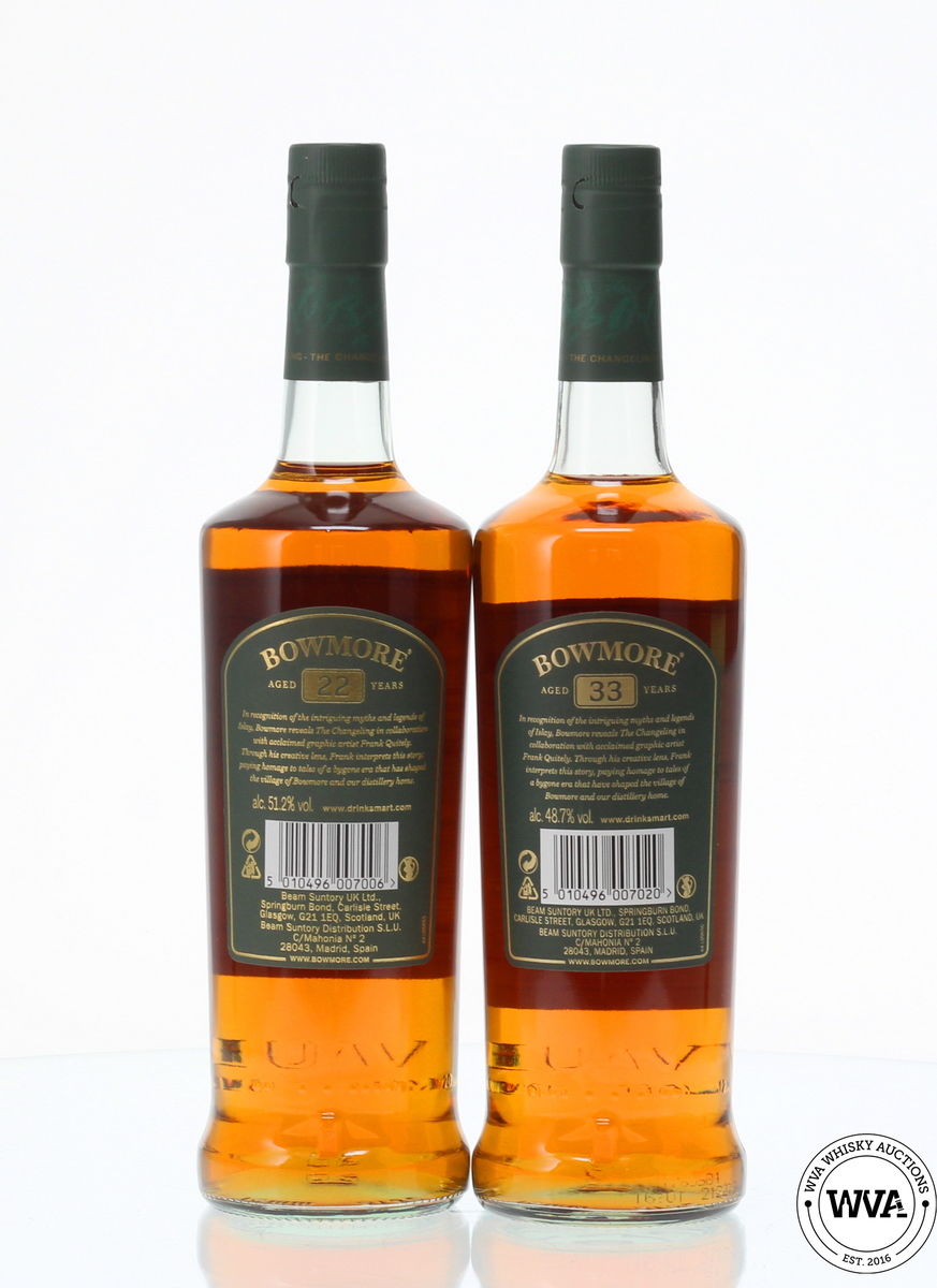 BOWMORE 22 & 33 YEAR OLD "THE CHANGELING" (2 x 70cl)