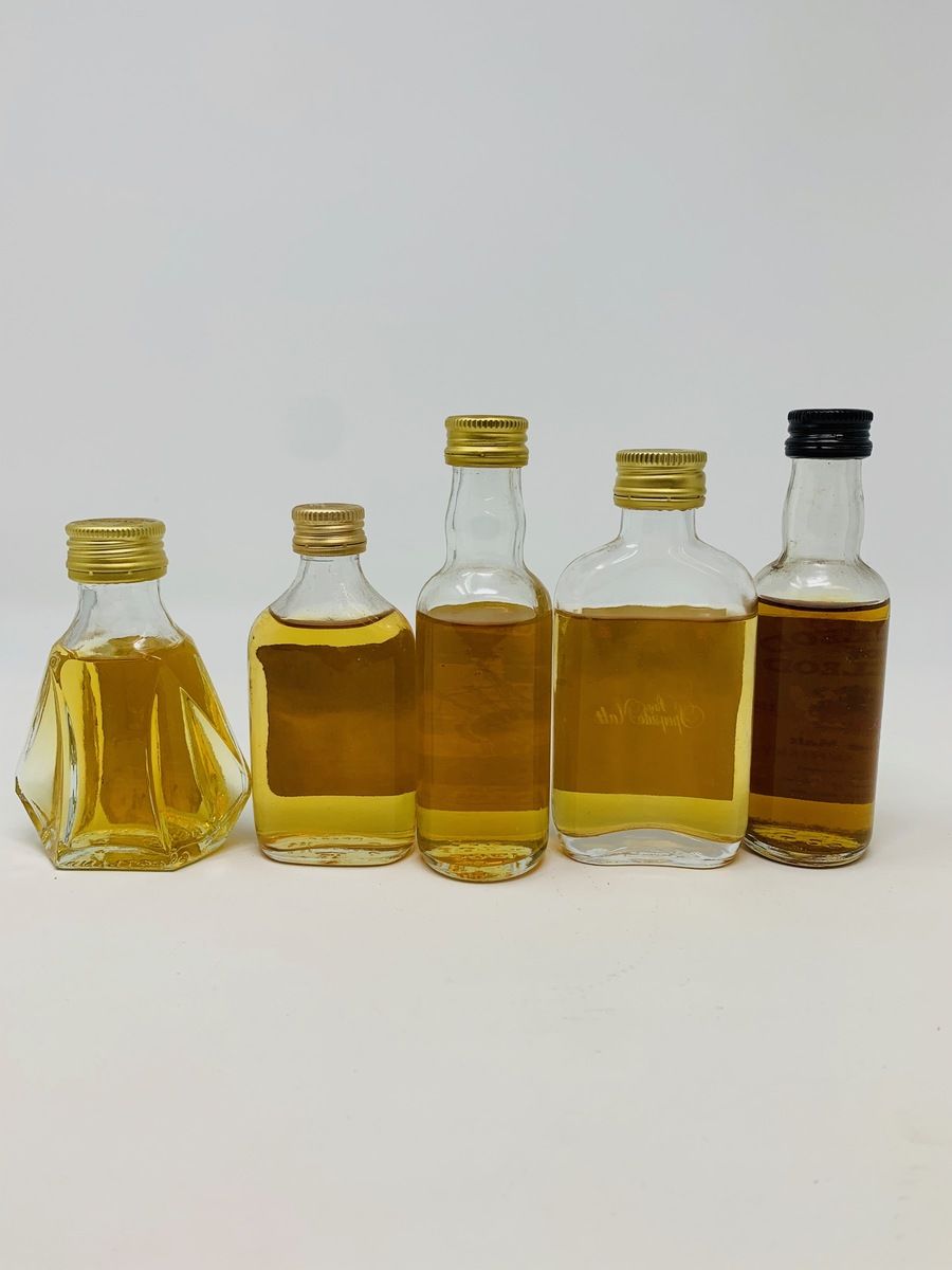 5 X ASSTD WHISKY MINIATURES 