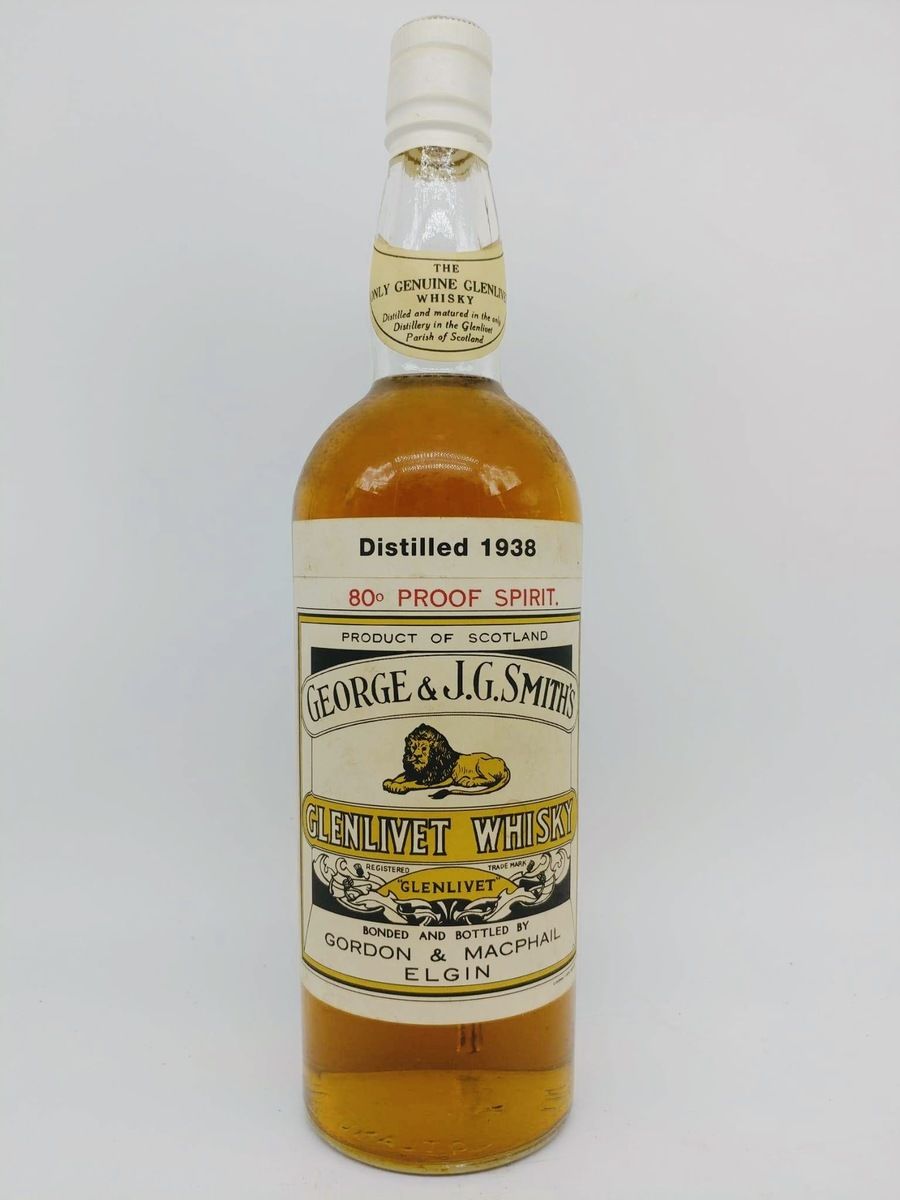 GLENLIVET 1938 GORDON & MACPHAIL 80 PROOF 