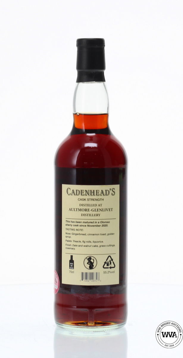 AULTMORE-GLENLIVET 12 YEAR OLD CADENHEADS SHERRY CASK