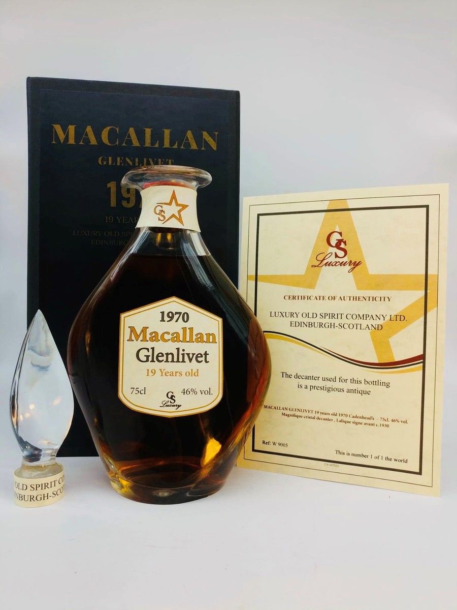 DECANTER MACALLAN GLENLIVET 1970 19 YEAR OLD 
