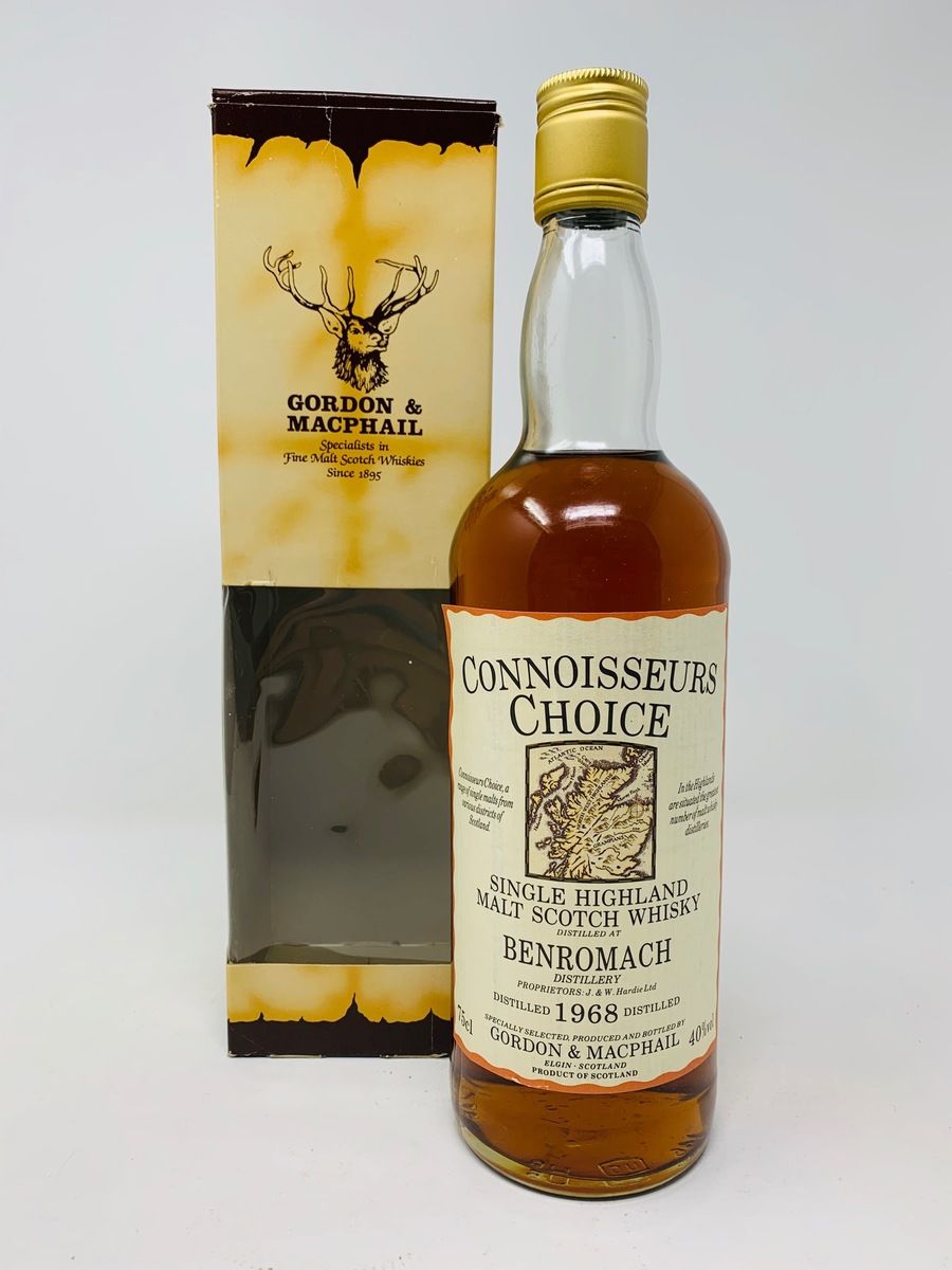 BENROMACH 1968 CONNOISSEURS CHOICE "CREAM MAP LABEL" 