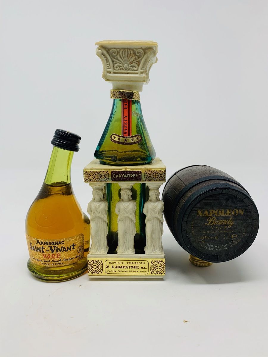 3 X ASSTD COGNAC / BRANDY MINIATURES 