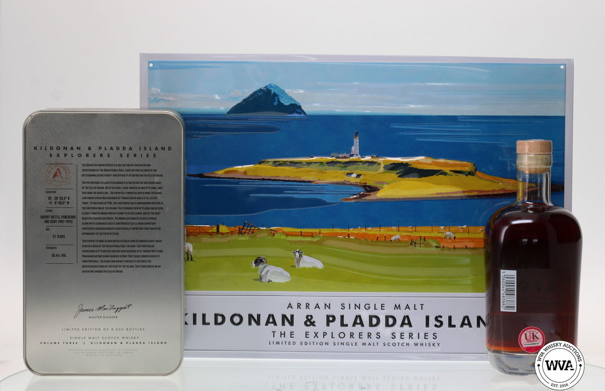 ARRAN 21 YEAR OLD KILDONAN & PLADDA ISLAND - THE EXPLORERS SERIES VOL 3  WITH METAL PLAQUE