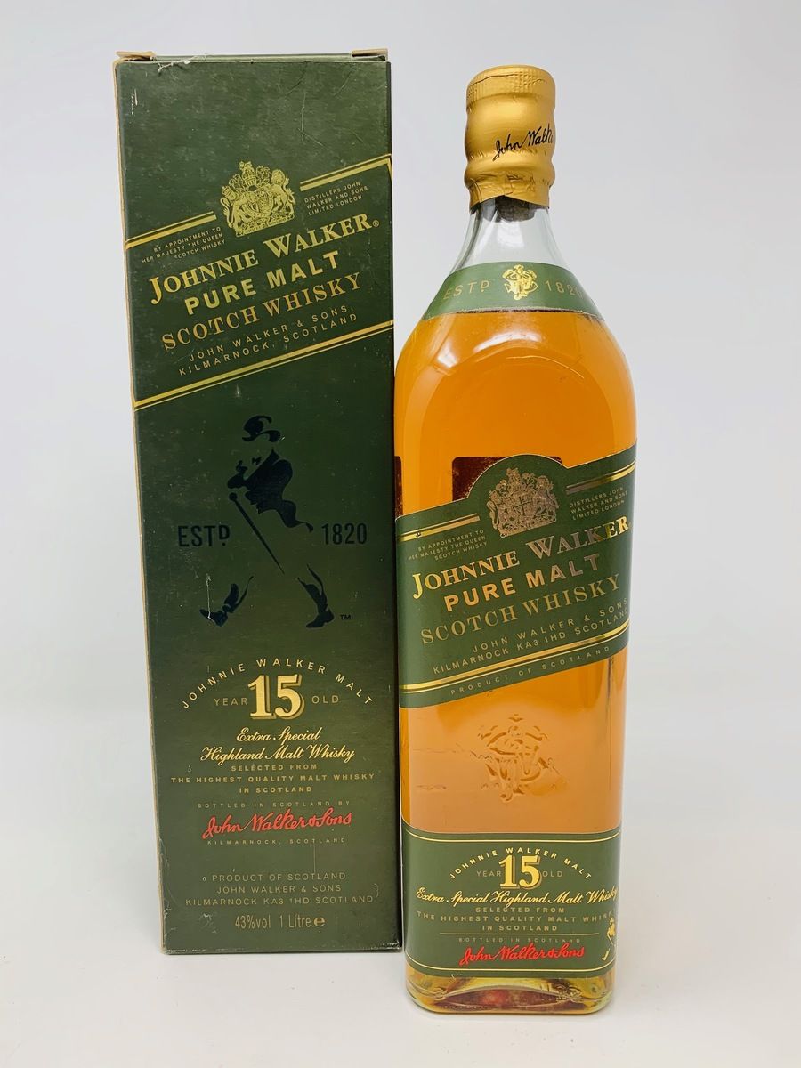 JOHNNIE WALKER PURE MALT 15 YEAR OLD - GREEN LABEL 1 LITRE