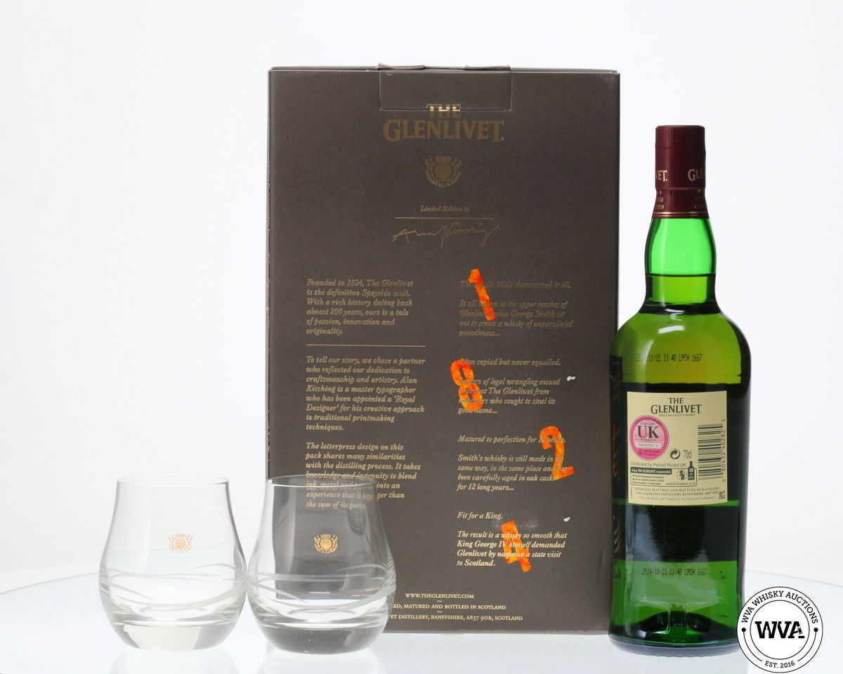 GLENLIVET 12 YEAR OLD & GLASSES