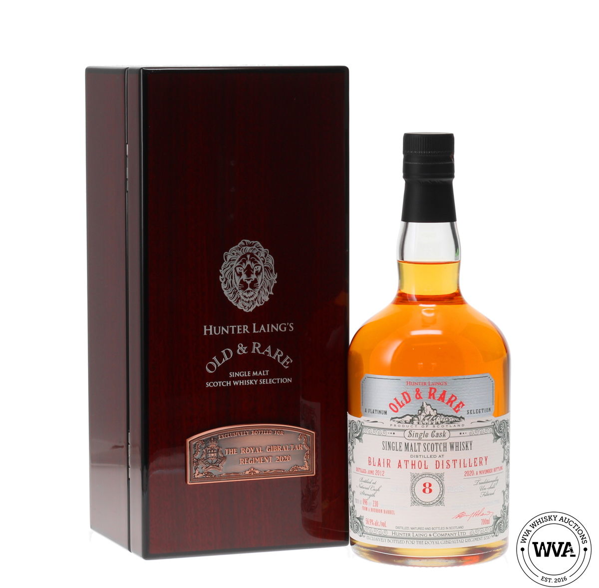 BLAIR ATHOL 8 YEAR OLD 2012 - OLD AND RARE - THE ROYAL GIBRALTAR REGIMENT  2020