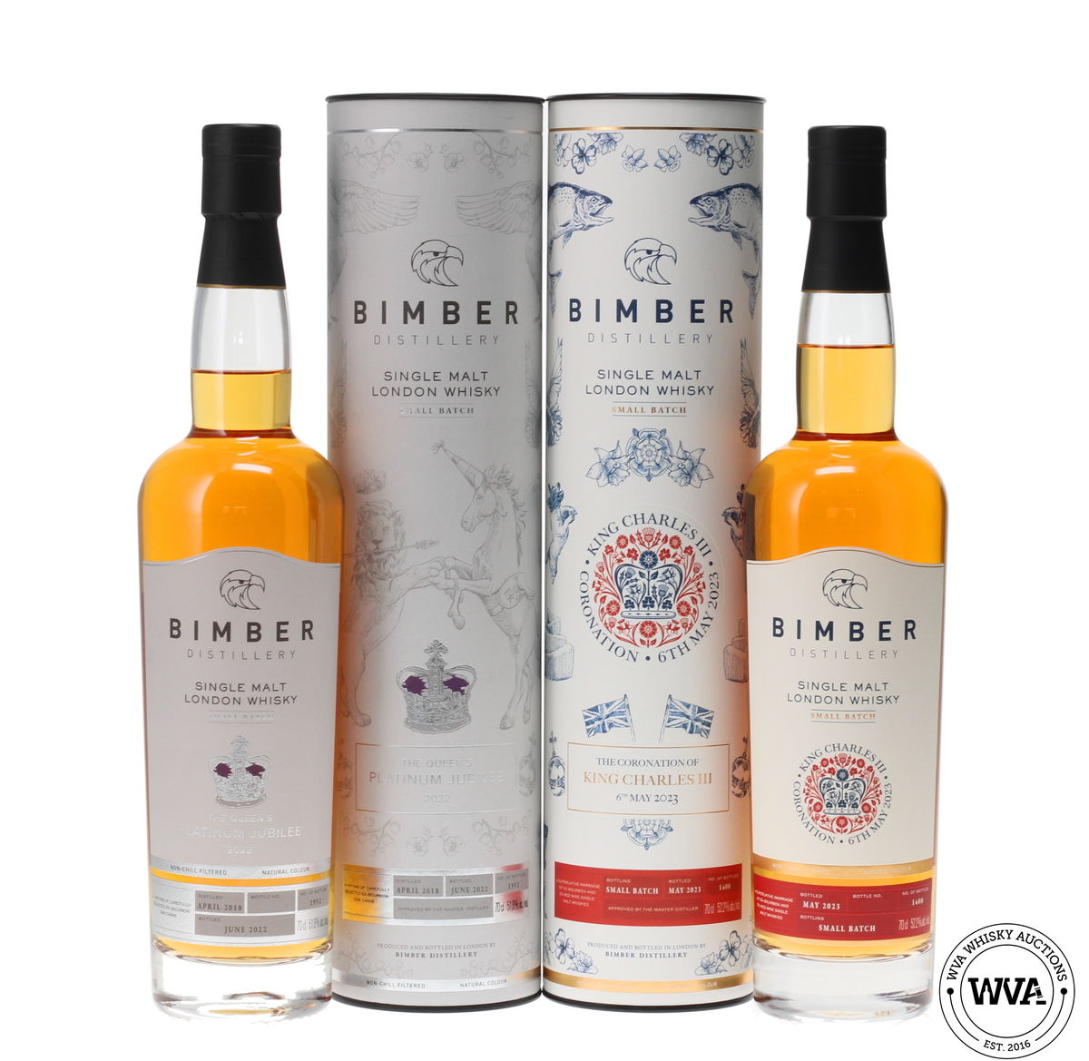 BIMBER - THE CORONATION OF KING CHARLES III EDITION & BIMBER 2018 4 YEAR OLD - THE QUEENS PLATINUM JUBILEE 2022
