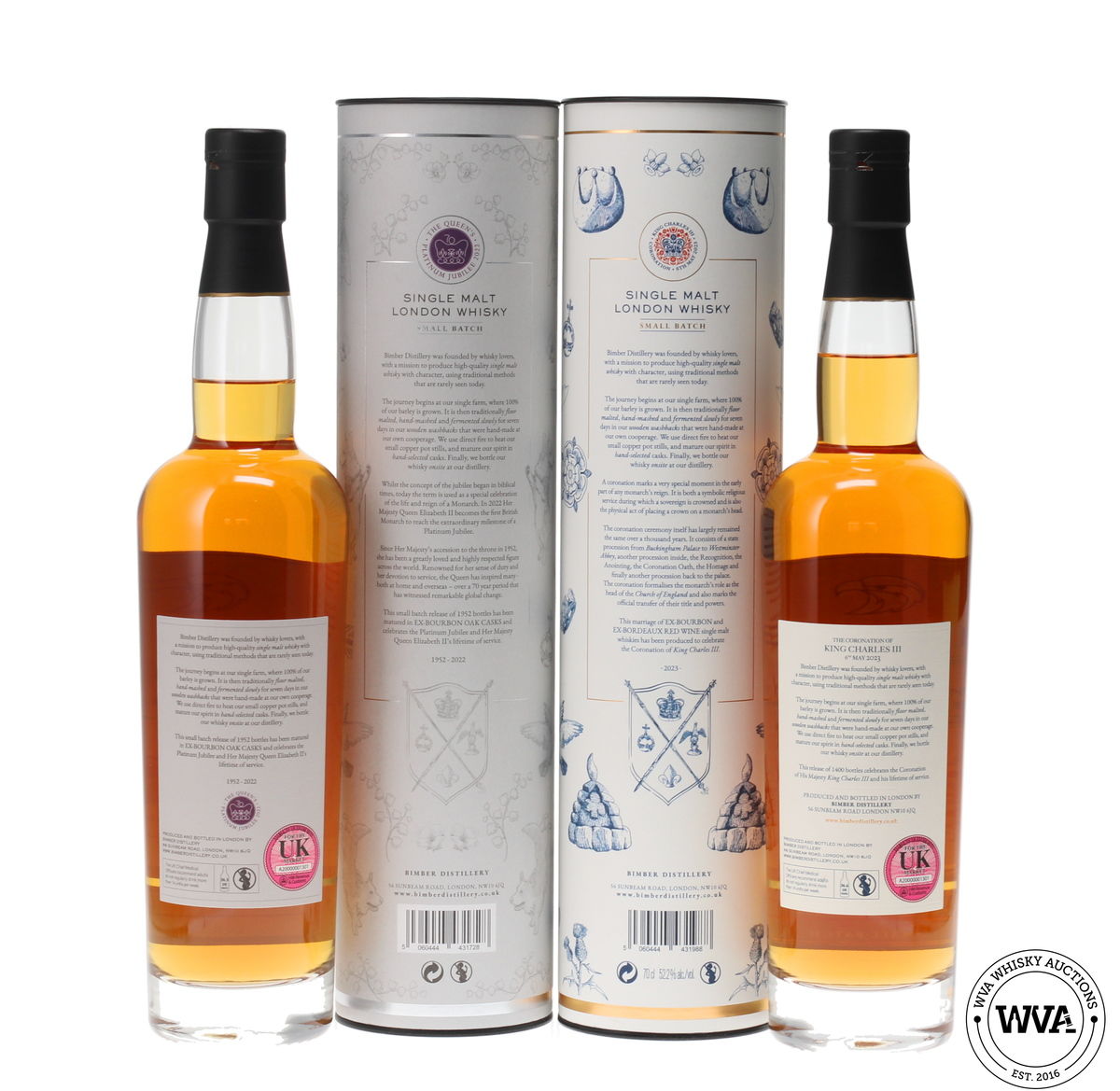 BIMBER - THE CORONATION OF KING CHARLES III EDITION & BIMBER 2018 4 YEAR OLD - THE QUEENS PLATINUM JUBILEE 2022