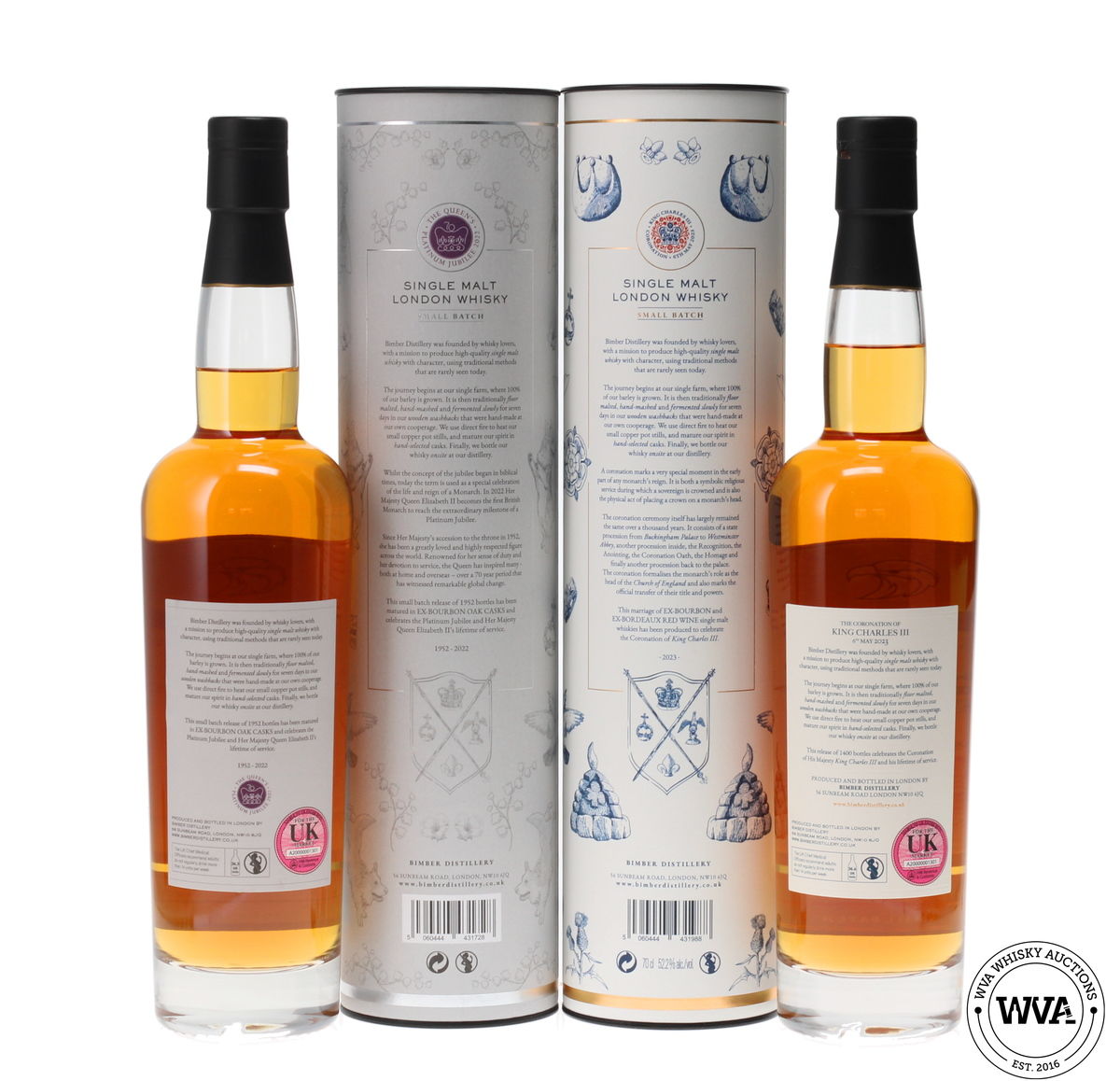 BIMBER - THE CORONATION OF KING CHARLES III EDITION & BIMBER 2018 4 YEAR OLD - THE QUEENS PLATINUM JUBILEE 2022
