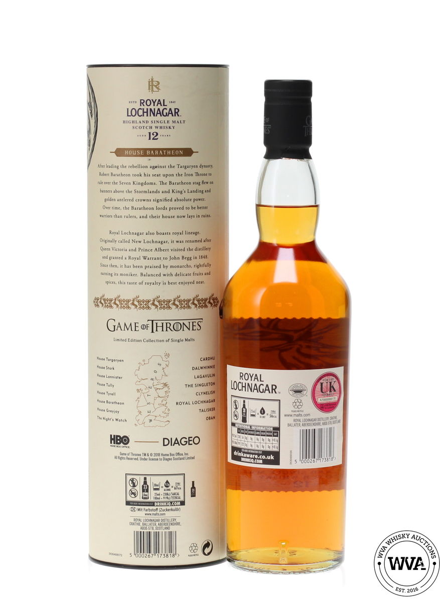 ROYAL LOCHNAGAR GoT HOUSE BARATHEON 12 YEAR OLD 