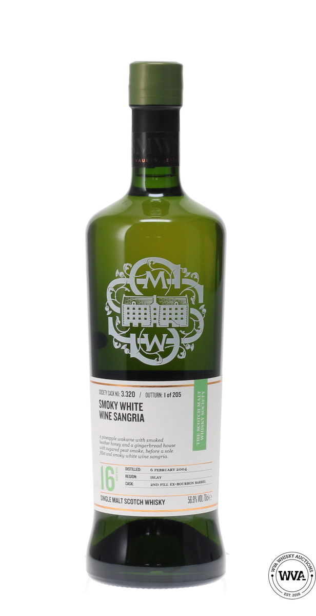 BOWMORE 16 YEAR OLD 2004 SMWS 3.320 - SMOKY WHITE WINE SANGRIA
