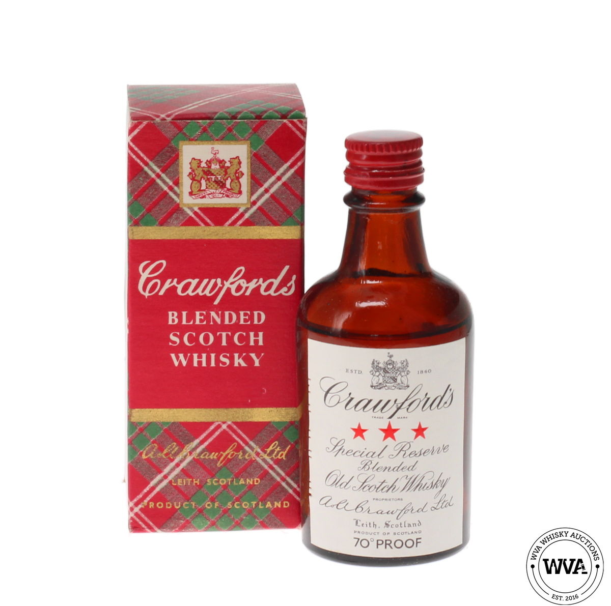 CRAWFORDS 70 PROOF WHISKY MINIATURE