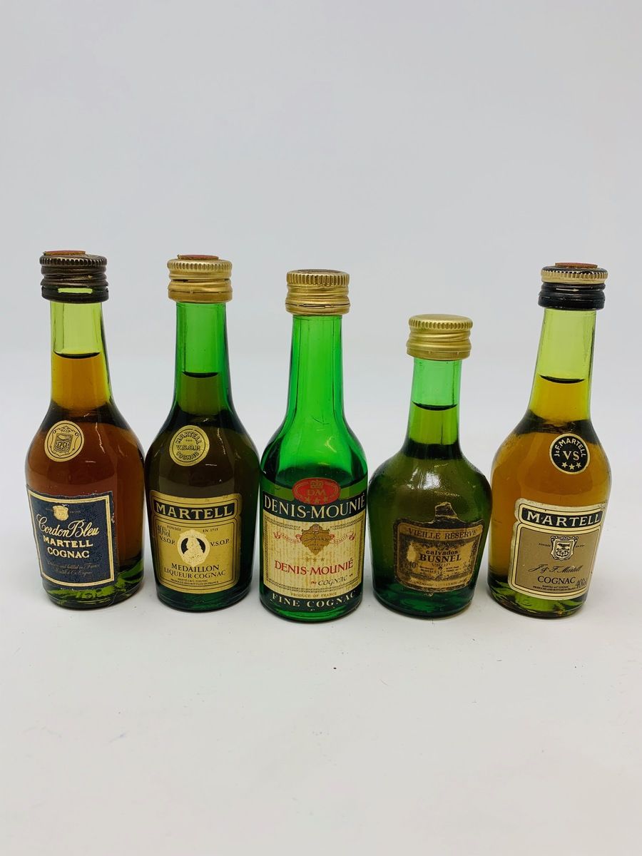 5 X ASSTD COGNAC / BRANDY MINIATURES 