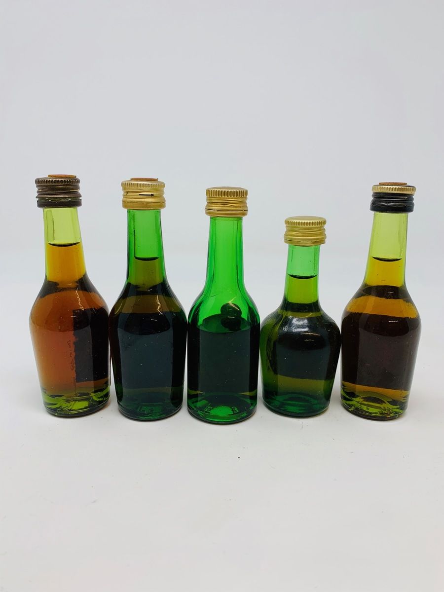 5 X ASSTD COGNAC / BRANDY MINIATURES 