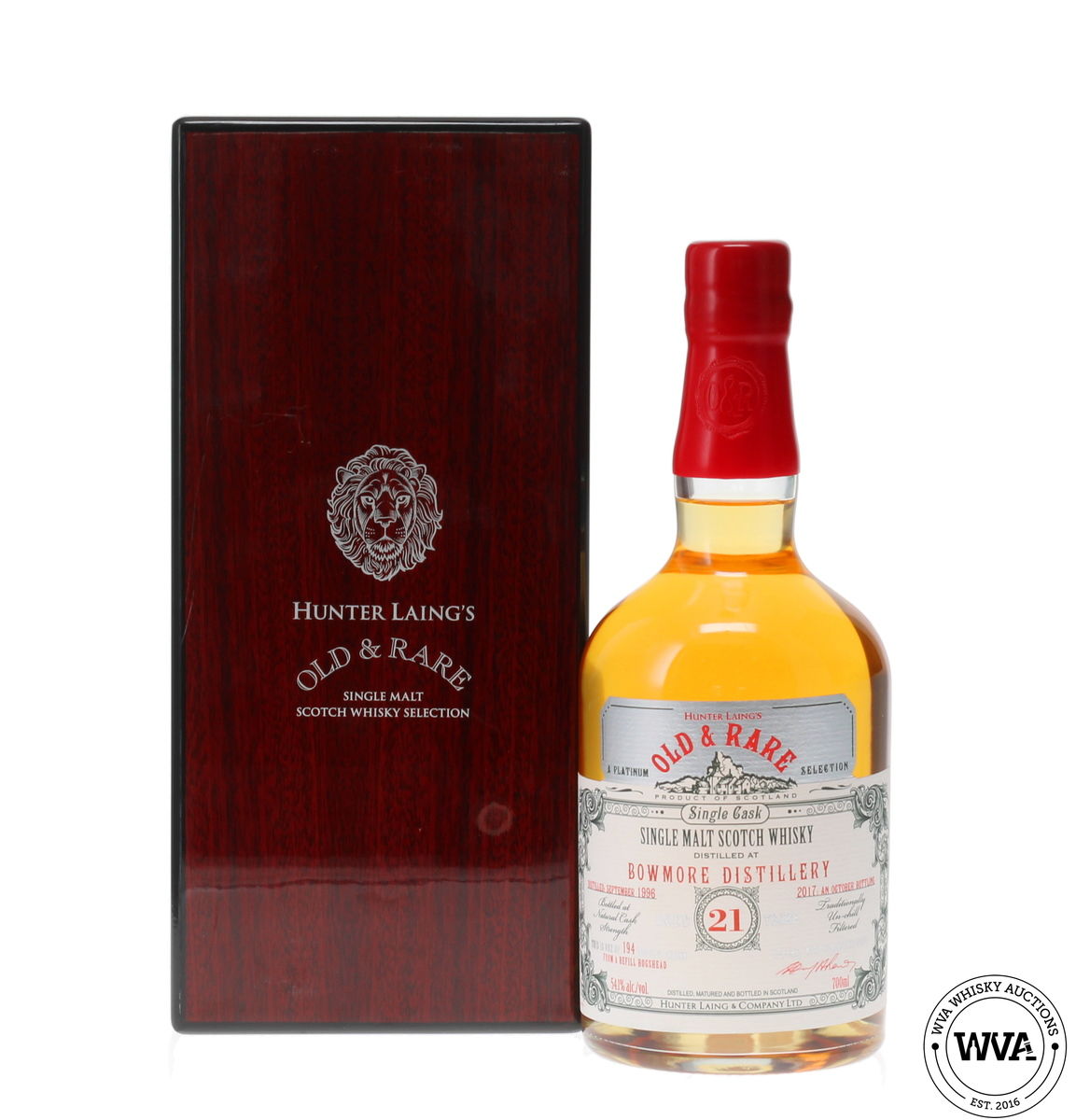 BOWMORE 21 YEAR OLD 1996 - HUNTER LAING'S OLD AND RARE 